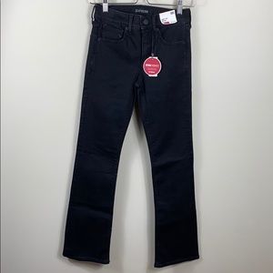 Express Mid Rise Barely Boot Black Jeans SHORT